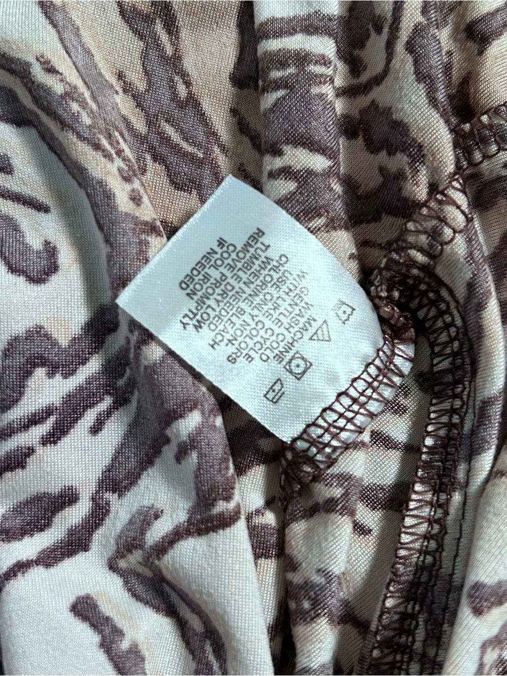 Vtg Linea Donatella Y2K Animal Print Babydoll Top Womens Size M Brown Lace 90s - Picture 11 of 11
